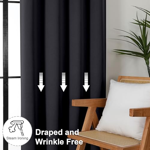 Simplebrand SESMWGRP4063SET2BLK Ava Halloween Black Blackout Curtains thumb #6