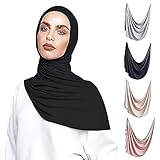 VOILE CHIC Instant Hijab Scarf for Women - Premium Jersey Head Scarf Wrap - Made in Turkey (Black)