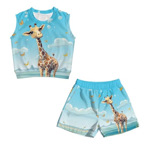 Kids Summer Sleeveless Short Set for Girls Size 5-14 Years Old4