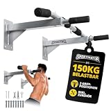 SPORTINATOR Barra de dominadas con accesorios para montaje en pared, para diversos ejercicios de deportes de fuerza
