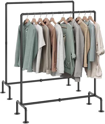 Amazon.com: Hoolerry Industrial Pipe Clothing Rack 59.5'' Dress Hanger ...