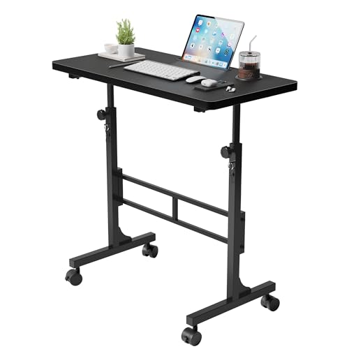 Furmax Small Portable Standing Desk Adjustable Height, Mobile Stand Laptop