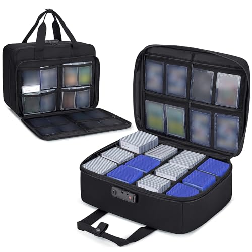 Rexmica Graded Card Case for 600+ 35pt Top Loader, Trading Card Storage Bag for Touch Magnetic Cards, Rigid Card, Sports Card, Slab Card Case with Combination Lock, Travel Organizer for TCG/for MTG