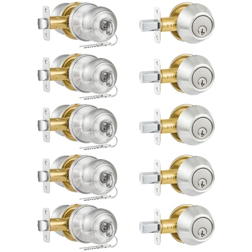 Plustool Satin Nickel 5 Pack Lock Set
