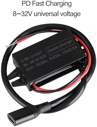 30W Type C Output Charging Adapter 8V-32V to 5V / 9V / 12V Power Converter for 12V 24V Automobiles Motorbikes Accessories Car Motorcycle Adapter