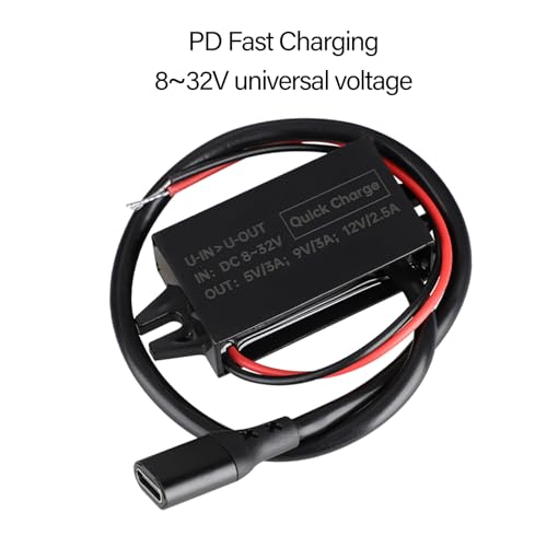 30W Type C Output Charging Adapter 8V-32V to 5V / 9V / 12V Power Converter for 12V 24V Automobiles Motorbikes Accessories Car Motorcycle Adapter