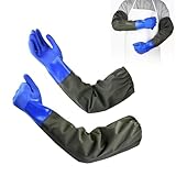 guanti lunghi neri lana 【Protezione Completa per Mani e Avambracci】I nostri guanti in gomma da 70 cm offrono protezione integrale fino sopra i gomiti. Il materiale traspirante previene la sudorazione e garantisce comfort prolungato - ideale per lavori in acqua e umidità.