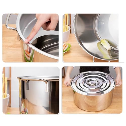 Generico Pentola per zuppa Multifunzionale con colino, utensile per Cucinare la Pasta con cestelli per colino, Set di Inserti per cuocipasta in Acciaio Inox, cestello per colino per Pasta Commerciale