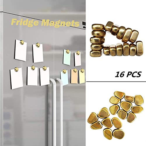 16Pcs/Set Magnets Gold Magnetic Stones, Hematite Polished Irregular Magnet, Refrigerator Office Magnets，Magnetic Toys For Kids With Bag #TOP4
