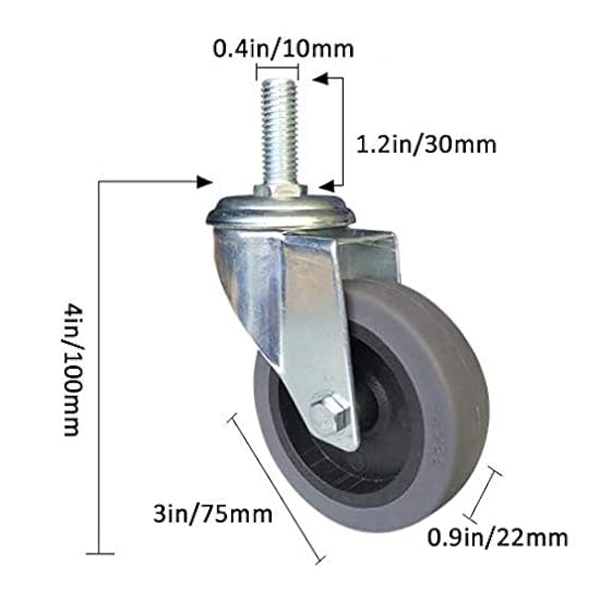 Rotelle A Sfera Per Mobili - 10 Pezzi In Acciaio | Portata 30 Kg Per Ruota | Cuscinetti A Sfera Per Scorrimento Facile - Foto 10