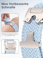 RUIMAYA Geflochtenes Armband Kompatibel mit Google Pixel Watch 4 (45mm)/3 (45mm), Atmungsaktiv und Komfortabel Ersatzarmband mit Uhrenschließe aus Edelstahl für Damen und Herren, Hellblau – Ansicht 2
