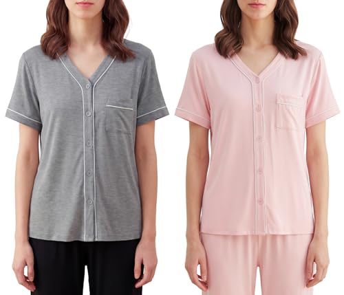 Latuza Women's Novelty Pajama Top Button Down Sleep Shirt