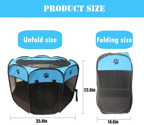 GOMMLE Cercadinho Portátil para Animais de Estimação para Gatos Pequenos, Cachorros, Filhotes de Coe