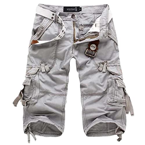 Short de sport droit et solide en coton gris short cargo d'été pour homme