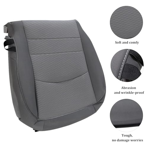 GXARTS Driver Side Bottom Replacement Cloth Seat Cover Gray #X8 Compatible with Dodge Ram 1500 2500 3500 4500 5500 SLT 2013 2014 2015 2016 2017 2018