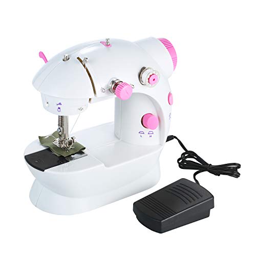 Bobique Mini Sewing Machine Adjustable 2-Speed Double Thread Portable Electric Household Multifunction Sewing Machin with Lights and Cutter Foot Pedal for Household Travel Beginner Bobique Mini Sewing Machine Adjustable 2-Speed Double Thread Portable Electric Household Multifunction Sewing Machin with Lights and Cutter Foot Pedal for Household Travel Beginner