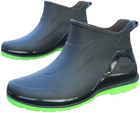 Men Rain Boots Waterproof Ankle Boots Outdoor Garden Shoes for Kitchen & Outdoor, Rain Shoes