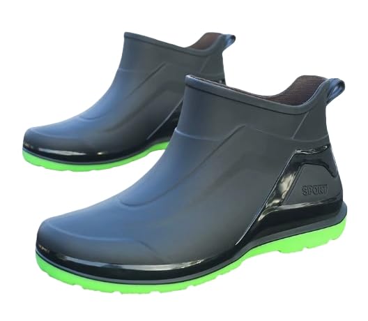 Men Rain Boots Waterproof Ankle Boots Outdoor Garden Shoes for Kitchen & Outdoor, Rain Shoes