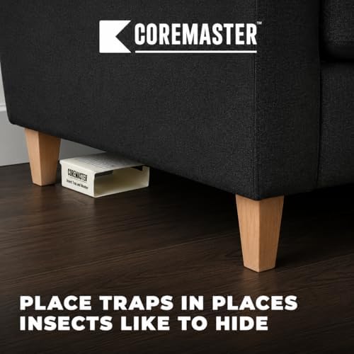 Coremaster Insect/Cockroach Monitor & Traps | Strong Adhesive Boards for Silverfish, Roaches, Ants | for Indoor Use i.e Kitchen, Basement,Garage | Safe, Non-Toxic (6 boards-18 Traps) - 2