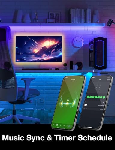 DAYBETTER Smart WiFi Led Lights 100ft - Led Strip Lights Work with Alexa and Google Assistant RGB Strip Lighting Music Sync Color Changing with App Voice Remote Control for Room Bedroom Decor 50ft*2 — view 4