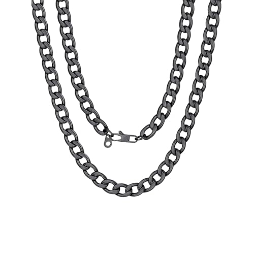 U7 Cuban Link Chain for Men Women Stainless Steel Curb Necklace, 7/9/12/15 MM Chunky Chain Silver/Gold/Black Mens Hip Hop Jewelry 18''-30'' 18 Inch c.