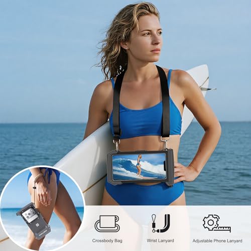 Transy Underwater Phone Case for Snorkeling & Diving (98ft/30m), IP68 Waterproof Case for Swimming, Universal Underwater Touch Screen Case Compatible with iPhone (Gray+Black, 5th Generation) by Transy - Image 4