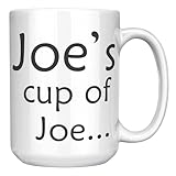 Elevate Essentials Joe's Cup of Joe Funny Coffee Mug, White Ceramic, 15 oz