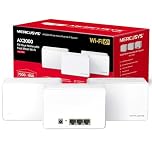 MERCUSYS Halo H80X(3-pack) AX3000Mbps Mesh WiFi 6 System, Gigabit Ports, TP-Link WiFi Mesh System, WiFi Router, WiFi Extender Booster, 7,000ft²(650 m²), Seamless Roaming, Beamforming, Easy Setup