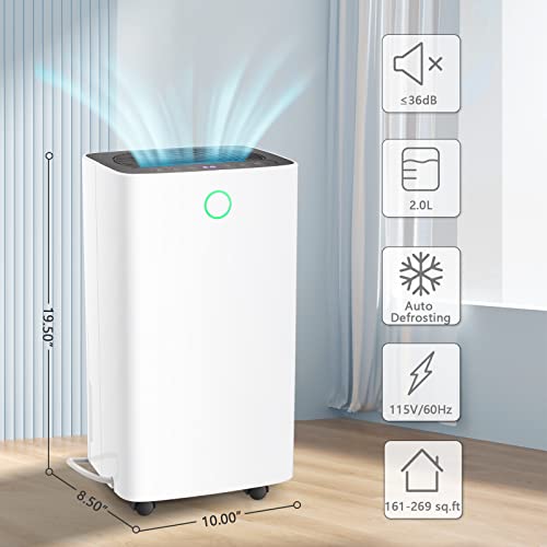Image of Antarctic Star Dehumidifier 269 sq. ft 24 Pint Auto or Manual Drainage, Air Filters, 3 Different Modes, Auto Defrosting Low noise LED display with a Remote 12 hr Timer Suitable for Basements, Living Room, Bedroom, Office and Large Room