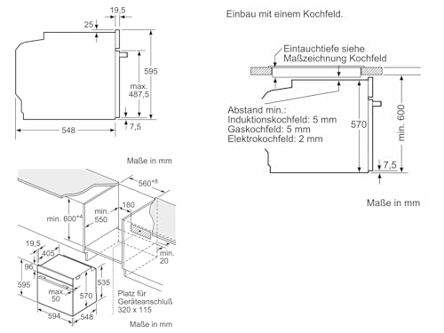 NEFF EX4B0, Herd-Set bestehend aus E1DCA0AK3, N 30, Einbau-Herd, 60 x 60 cm, EasyClean Reinigung CircoTherm & M16SRF0L0, N 50, Elektrokochfeld, Bräterzone, Edelstahlrahmen