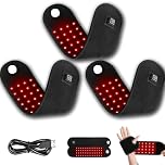 Wellnezis/Ko varia Therawrap Hand Massager, Ko varia Therawrap for Carpal Tunnel, Rechargeable Heated Wrist Brace, 660nm Red Light and 880nm Infrared Light Wrist Massager with 3 Heat Levels (3PCS)
