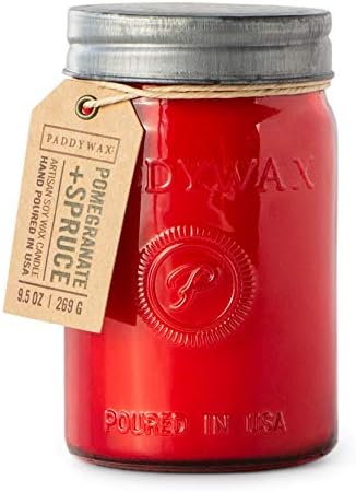 Paddywax Relish Artisan Hand-Poured Scented Candle, 9.5-Ounce, Pomegranate + Spruce