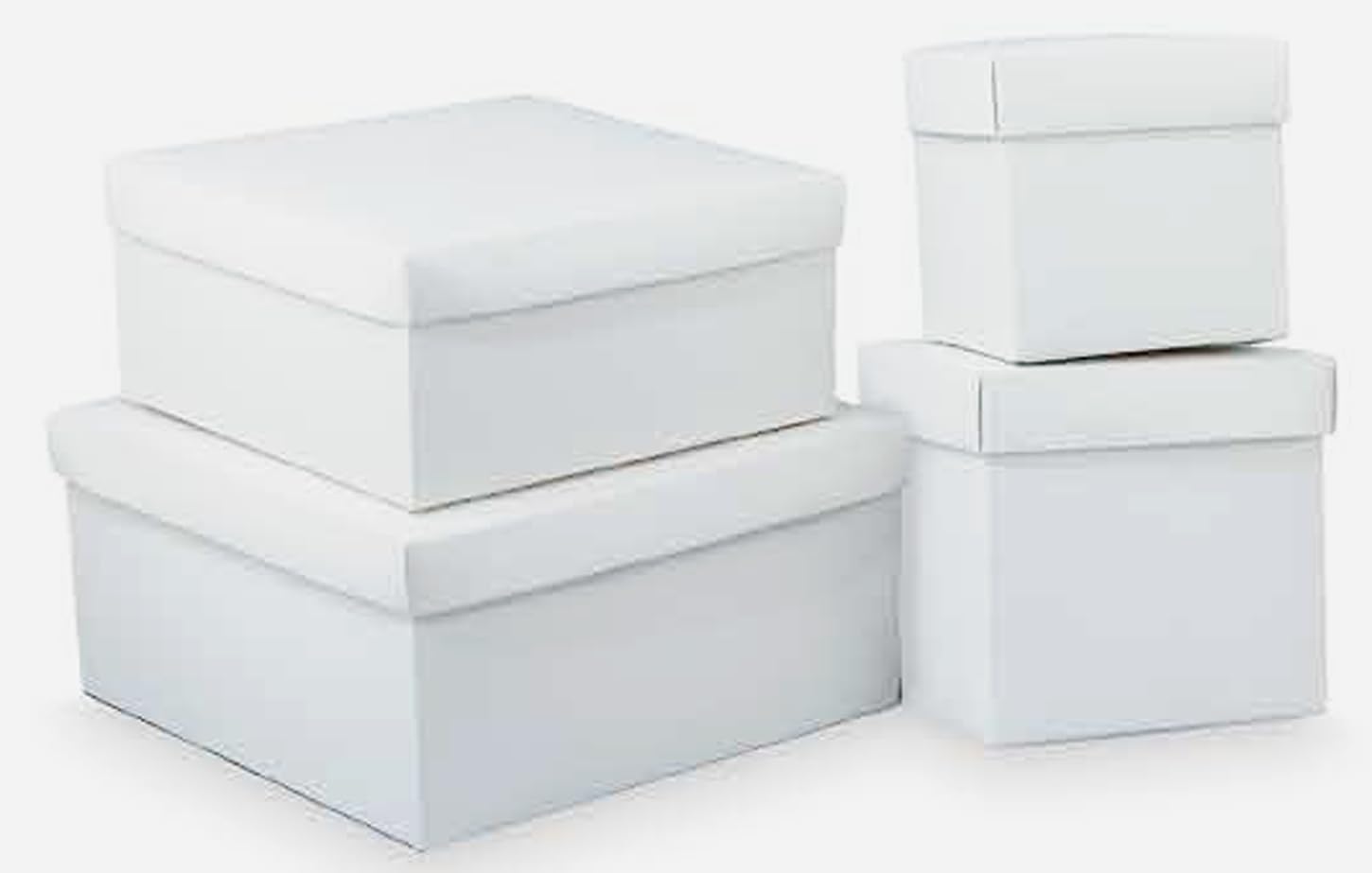 Scatole bomboniere Fondo Coperchio Cartone Bianco scatolina Pieghevole portaconfetti Fai da Te Regalo Matrimonio Comunione Nascita Battesimo Elegante Confezione Cerimonia (50 pz, 10x10x6 cm)