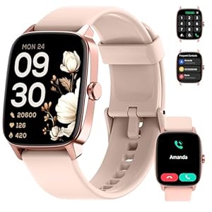 Smart Watch for Men Women Bluetooth Call, 1.85″ HD Touch Screen AI Voice Smartwatch, Fitness Tracker with Sleep/Heart Rate Monitor, 100+ Sports Modes, IP68 Waterproof, Compatible with Android & iOS