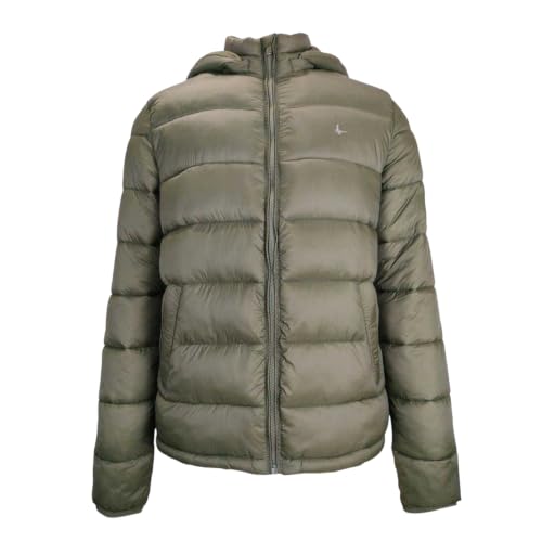 Image of Jack Wills Mens Kershaw Hooded Puffer Jacket Long Sleeve Khaki L
