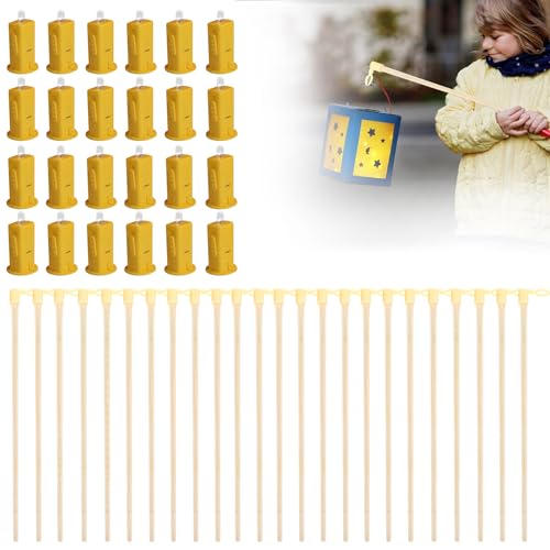 Laternenstab mit LED, 24 Laternenstab und 24 Mini LED Lichter Beleuchtung, Mini LEDLichter Beleuchtâ€¦ – Miniatur