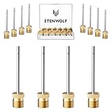 ETENWOLF 12 Pack Brass Ball Pump Needles, No Break Heavy Duty Air Pump Needles for Balls with Storage Case, Compatible with Hand Pump and Electric Pump, Stainless Steel Body