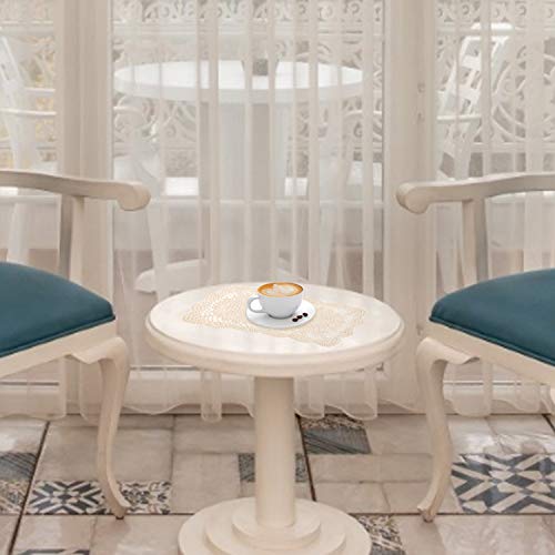 Auear MC14364_GROUP1 2 Pcs Crochet Cotton Lace Placemats Doilies Rectangle Doily Beige Handmade Doilies thumb #4