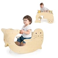 Olakids Climbing Arch for Toddlers, 3 in 1 Kids Wooden Rocking Horse Toy Climber Rocker Play Table, Baby Pikler Montessori Indoor Activity Climb Gym Playground Gift for Boys Girls
