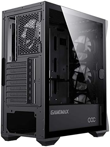 GameMax Brufen Mid -Tower ATX ARGB PC Gaming Case, Tempered Glass Side Panel | Black