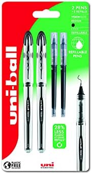 Uni-ball 153486350 UB-200 Vision Elite Medium Rollerball Pens, 0.8mm Ball, Black Gel, 3 Pack