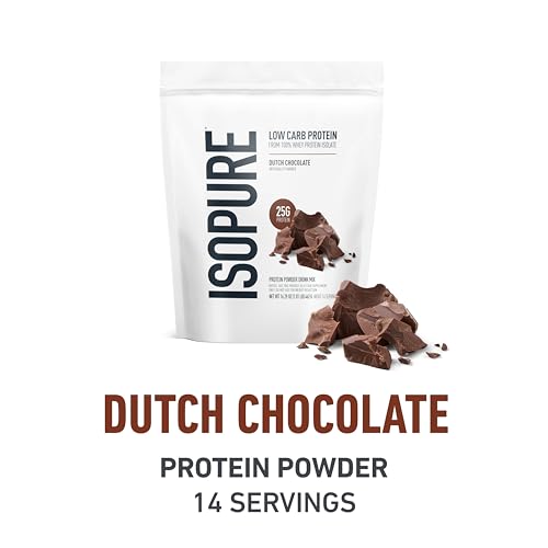 Image of Isopure Bundle of Low Carb 100% Pure Whey Isolate Protein Powder, Dutch Chocolate, 25g Protein Per Serving, 1 Lb, 15 Servings + Isopure 100% Pure Creatine Monohydrate Powder, 100 Servings