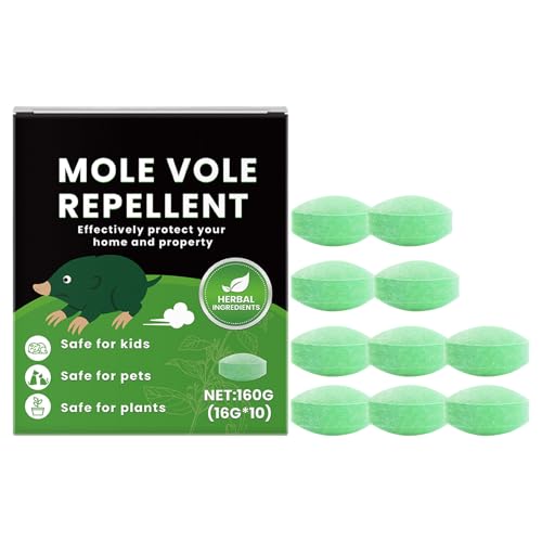 Prevenção Contra Toupeiras,Afastar Arganazes do Jardim | Comprimidos Repelentes Rápidos e Duradouros