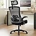 NEO CHAIR Office Desk Chair Gaming Computer High Back Support Mesh Comfy Seat with Adjustable Ergonomic Headrest Lumbar Rolling Flip-up Armrests and Wheels (Black)