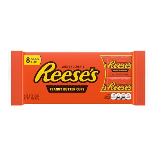 REESE'S Peanut Butter Cups, Milk Chocolate Covered Peanut Butter Cup Candy, 4.4 Ounce Package(Pack of 36)