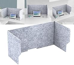 Foldable Desktop Partition, Test and Desk Dividers, Polyester Fiber Desk Barrier - Surface Can Be Used to Fix Files/Notes with Pins, for Soundproofing Privacy Protection I