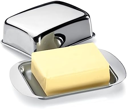 Tescoma 428630.00 Butter Dish with lid, stainless steel, for refrigerator