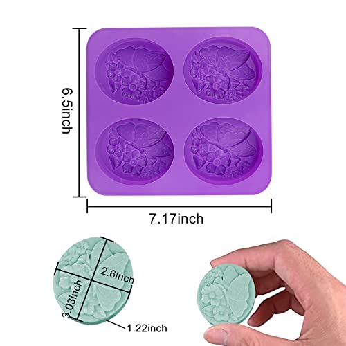 3 Pack Silicone Soap Molds, Flower Shapes Soap Molds For Soap Making,Butterfly Shapes-Mixed Patterns-For Handmade Soap Cake Lotion Bars Chocolate Biscuit Pudding Jelly #TOP4