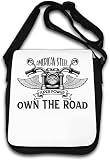 American Steel Super Power Own The Road Sac à bandoulière pour moto Angerl Wings Blanc