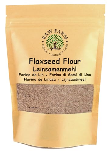 Raw Farm – Farine de graines de lin 1 kg – 100% pure, sans gluten, compatible keto, riche en protéines, pauvre en glucides, sans fruits à coque